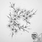 Tattoo sketch cherry blossom petals falling – tattoo sketch (№1759865255_0, 07.10.2025 19:27) — tattoovalue.net