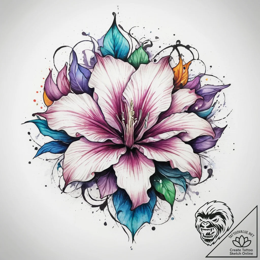 Tattoo sketch datura flower, tattoo flash she... - tattoo sketch (№1759866984_0, 07.10.2025 19:56) — tattoovalue.net