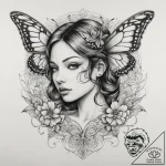 Tattoo sketch butterfly girl, tattoo line art… – tattoo sketch (№1759867426_0, 07.10.2025 20:03) — tattoovalue.net
