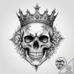 Tattoo sketch stylized skull with a crown, ta… – tattoo sketch (№1759868084_0, 07.10.2025 20:14) — tattoovalue.net