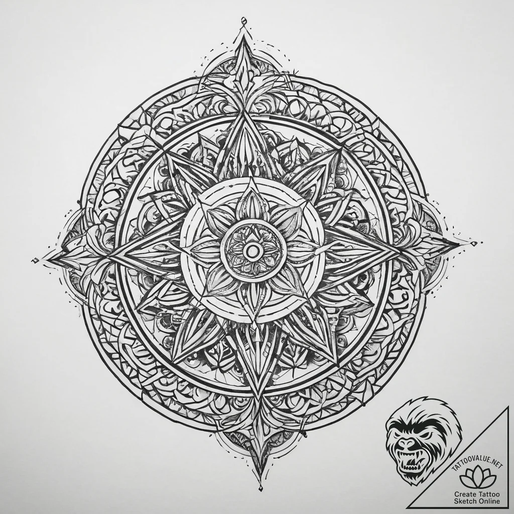 Tattoo sketch узор в виде молота, concept art... - tattoo sketch (№1759869380_0, 07.10.2025 20:36) — tattoovalue.net