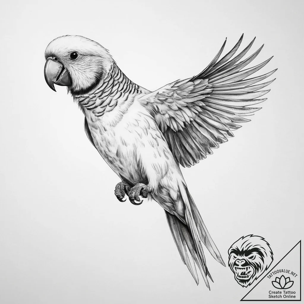 Tattoo sketch parakeet - tattoo sketch (№1759869815_0, 07.10.2025 20:43) — tattoovalue.net