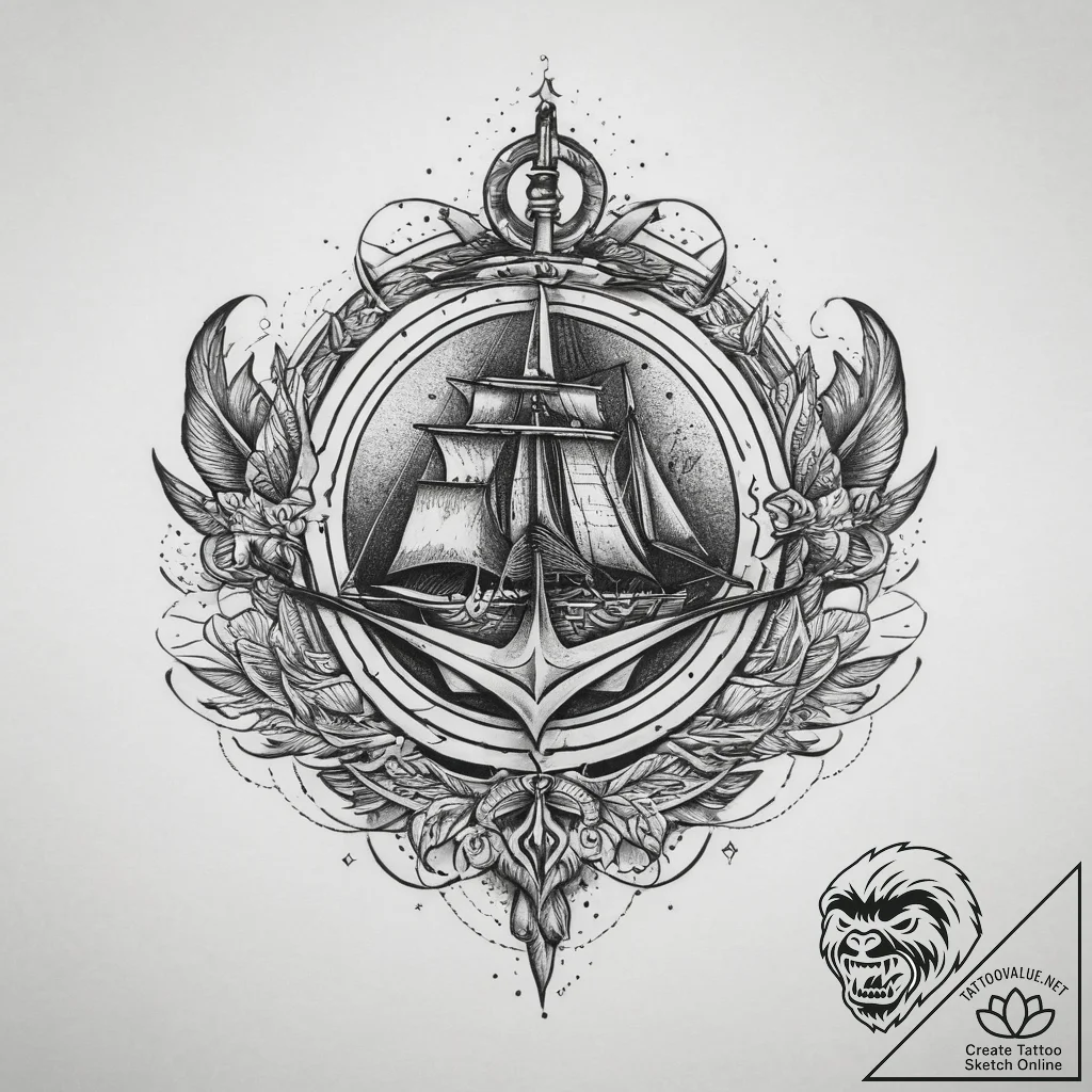 Tattoo sketch spirit, artistic tattoo sketch,... - tattoo sketch (№1759870677_0, 07.10.2025 20:57) — tattoovalue.net