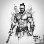 Tattoo sketch ilya muromets, the epic hero, w… – tattoo sketch (№1759871548_0, 07.10.2025 21:12) — tattoovalue.net