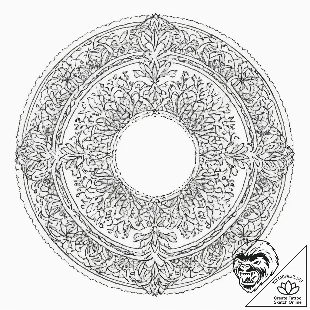 Tattoo sketch slavic embroidery pattern with... - tattoo sketch (№1759872195_0, 07.10.2025 21:23) — tattoovalue.net