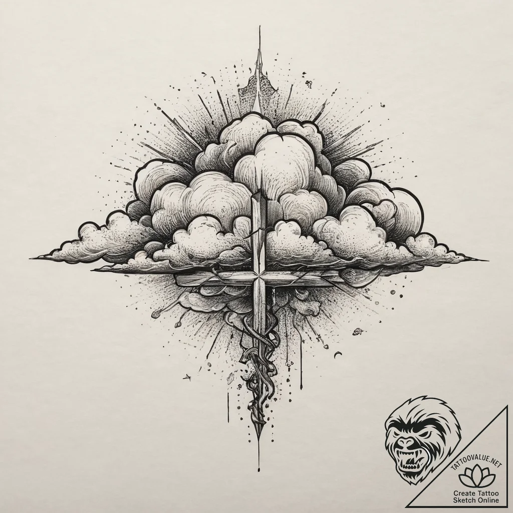 Tattoo sketch storm clouds, tattoo sketch des... - tattoo sketch (№1759872842_0, 07.10.2025 21:34) — tattoovalue.net