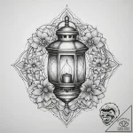Tattoo sketch lantern with a flower, tattoo l… – tattoo sketch (№1759873928_0, 07.10.2025 21:52) — tattoovalue.net