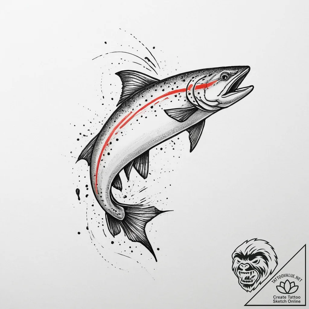 Tattoo sketch steelhead, tattoo drawing outli... - tattoo sketch (№1759874793_0, 07.10.2025 22:06) — tattoovalue.net