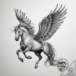 Tattoo sketch pegasus soaring, concept art fo… – tattoo sketch (№1759875448_0, 07.10.2025 22:17) — tattoovalue.net