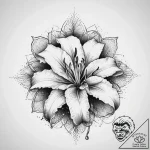 Tattoo sketch lily flower, tattoo line art, d… – tattoo sketch (№1759876311_0, 07.10.2025 22:31) — tattoovalue.net