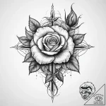 Tattoo sketch cross and rose – tattoo sketch (№1759878254_0, 07.10.2025 23:04) — tattoovalue.net
