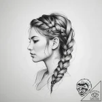 Tattoo sketch braid, tattoo line art, black a… – tattoo sketch (№1759879124_0, 07.10.2025 23:18) — tattoovalue.net
