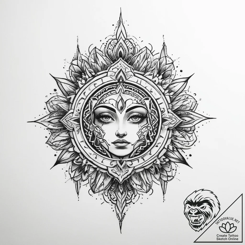 Tattoo sketch aura - tattoo sketch (№1759880641_0, 07.10.2025 23:44) — tattoovalue.net