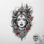 Tattoo sketch divine land, concept art for ta… – tattoo sketch (№1759880857_0, 07.10.2025 23:47) — tattoovalue.net