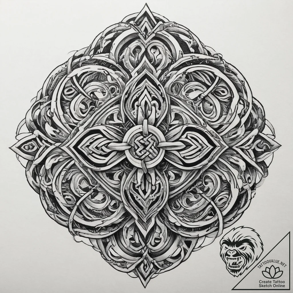 Tattoo sketch endless knot, concept art for t... - tattoo sketch (№1759882152_0, 08.10.2025 00:09) — tattoovalue.net
