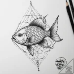 Tattoo sketch geometric fish, tattoo drawing… – tattoo sketch (№1759882800_0, 08.10.2025 00:20) — tattoovalue.net