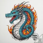 Tattoo sketch fire dragon, ink illustration f… – tattoo sketch (№1759883015_0, 08.10.2025 00:23) — tattoovalue.net
