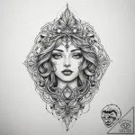 дотворк (dotwork), artistic tattoo sketch, ne… – tattoo sketch (№1759883231_0, 08.10.2025 00:27) — tattoovalue.net