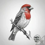Tattoo sketch house finch, tattoo flash sheet… – tattoo sketch (№1759885179_0, 08.10.2025 00:59) — tattoovalue.net