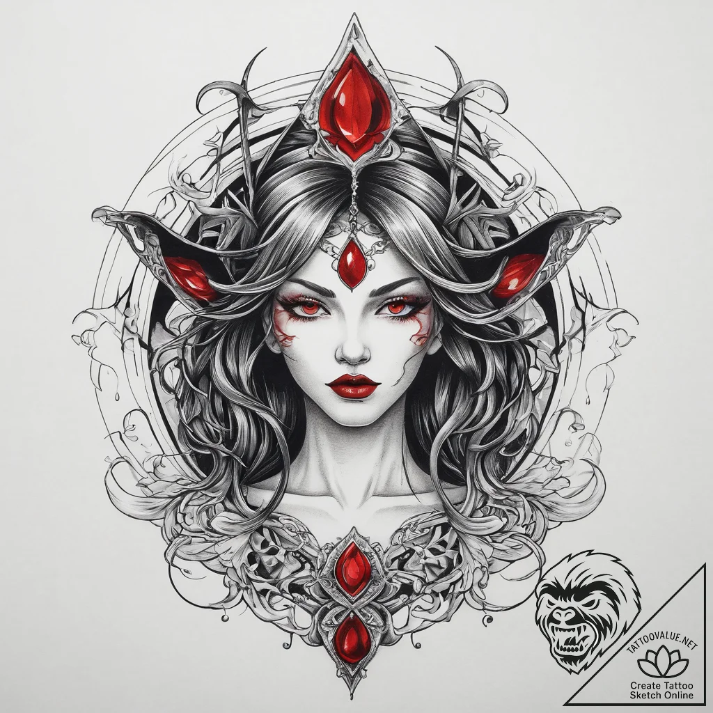 Tattoo sketch witch tattoo, concept art for t... - tattoo sketch (№1759885610_0, 08.10.2025 01:06) — tattoovalue.net