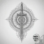 Tattoo sketch roman column with a sword, tatt… – tattoo sketch (№1759886043_0, 08.10.2025 01:14) — tattoovalue.net