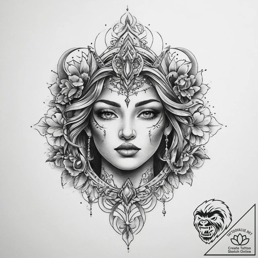 Tattoo sketch sacred story, artistic tattoo s... - tattoo sketch (№1759886258_0, 08.10.2025 01:17) — tattoovalue.net