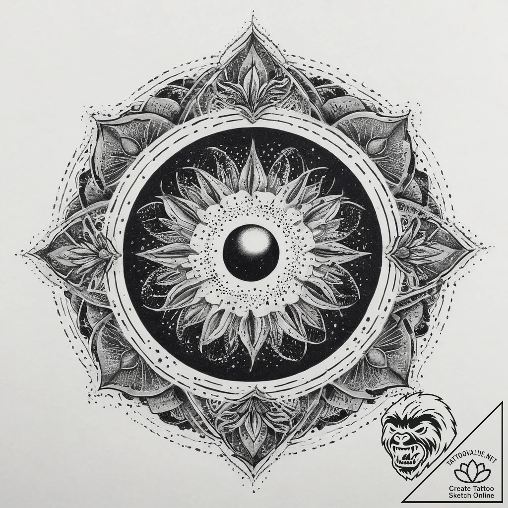 Tattoo sketch узор в виде черной дыры, artist... - tattoo sketch (№1759886474_0, 08.10.2025 01:21) — tattoovalue.net