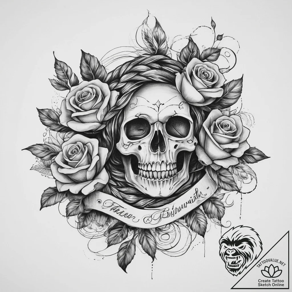 Tattoo sketch braid, tattoo sketch design, ro... - tattoo sketch (№1759887341_0, 08.10.2025 01:35) — tattoovalue.net