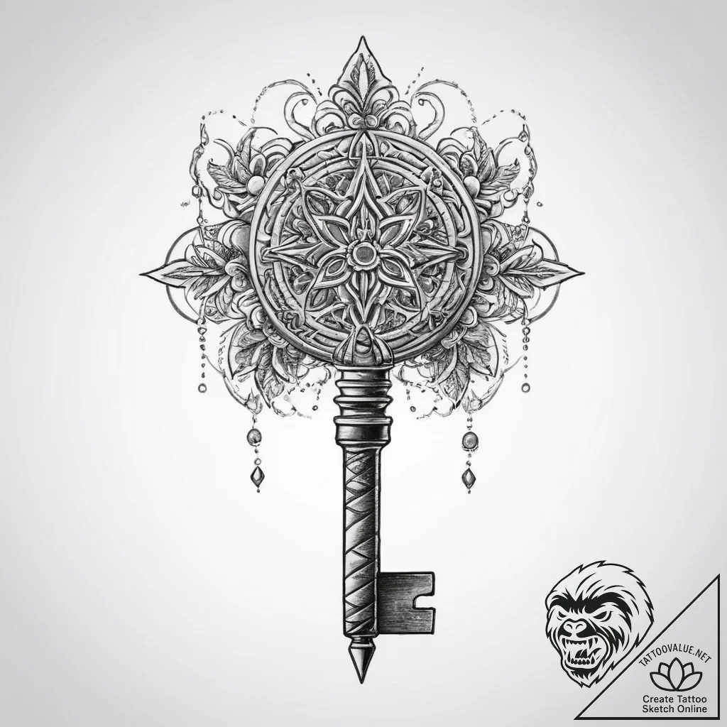 Tattoo sketch key - tattoo sketch (№1759887557_0, 08.10.2025 01:39) — tattoovalue.net