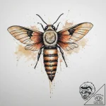 Tattoo sketch bee hawk-moth, artistic tattoo… – tattoo sketch (№1759888204_0, 08.10.2025 01:50) — tattoovalue.net
