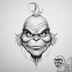 Tattoo sketch the grinch with a tail, concept… – tattoo sketch (№1759889722_0, 08.10.2025 02:15) — tattoovalue.net