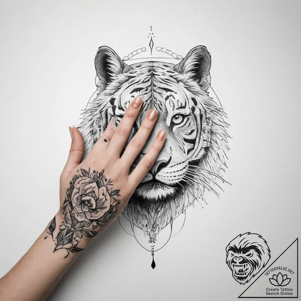Tattoo sketch hands with an animal - tattoo sketch (№1759889937_0, 08.10.2025 02:18) — tattoovalue.net