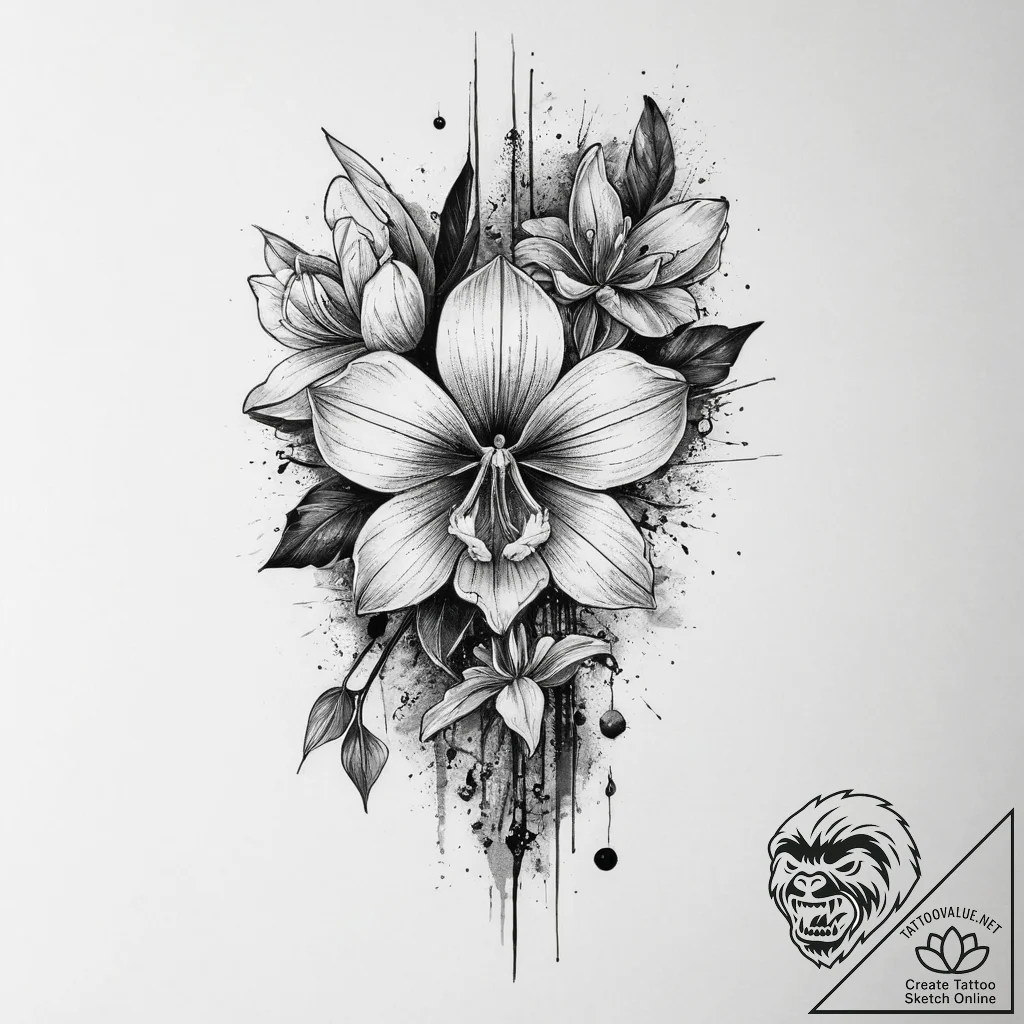Tattoo sketch cyclamen, artistic tattoo sketc... - tattoo sketch (№1759890154_0, 08.10.2025 02:22) — tattoovalue.net