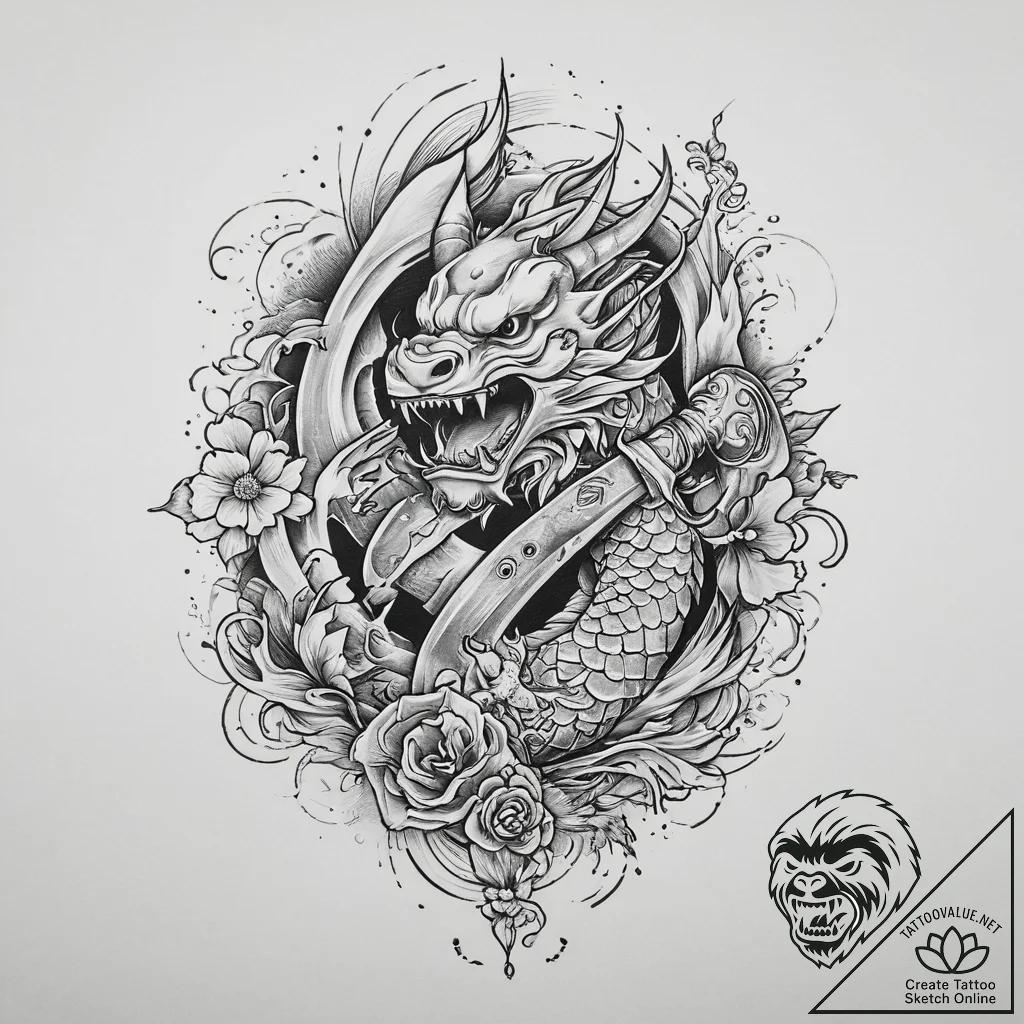 Tattoo sketch firefighter axe, artistic tatto... - tattoo sketch (№1759891020_0, 08.10.2025 02:37) — tattoovalue.net