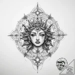 Tattoo sketch celestial being – tattoo sketch (№1759891674_0, 08.10.2025 02:47) — tattoovalue.net