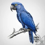 Tattoo sketch hyacinth macaw – tattoo sketch (№1759892106_0, 08.10.2025 02:55) — tattoovalue.net