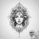 Tattoo sketch cosmic self – tattoo sketch (№1759892322_0, 08.10.2025 02:58) — tattoovalue.net