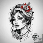 Tattoo sketch divine character, tattoo drawin… – tattoo sketch (№1759894281_0, 08.10.2025 03:31) — tattoovalue.net