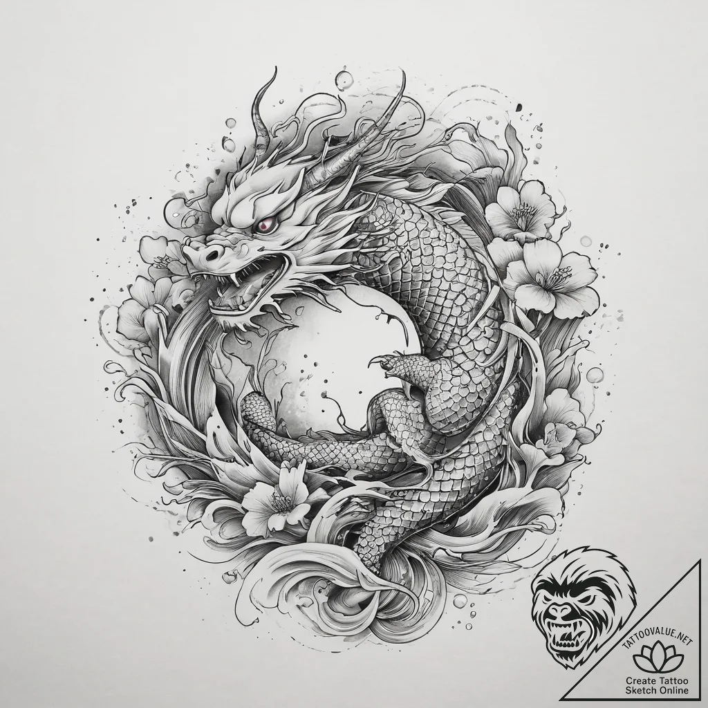 Tattoo sketch gray, concept art for tattoo, c... - tattoo sketch (№1759895585_0, 08.10.2025 03:53) — tattoovalue.net