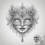 Tattoo sketch masquerade mask tattoo, concept… – tattoo sketch (№1759897535_0, 08.10.2025 04:25) — tattoovalue.net