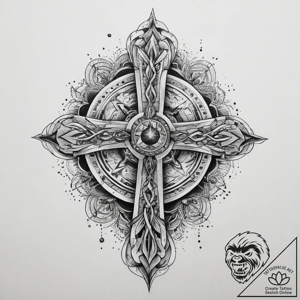 Tattoo sketch blessed universe, tattoo flash... - tattoo sketch (№1759899265_0, 08.10.2025 04:54) — tattoovalue.net