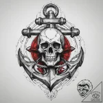 Tattoo sketch anchor and a skull, tattoo sket… – tattoo sketch (№1759899702_0, 08.10.2025 05:01) — tattoovalue.net