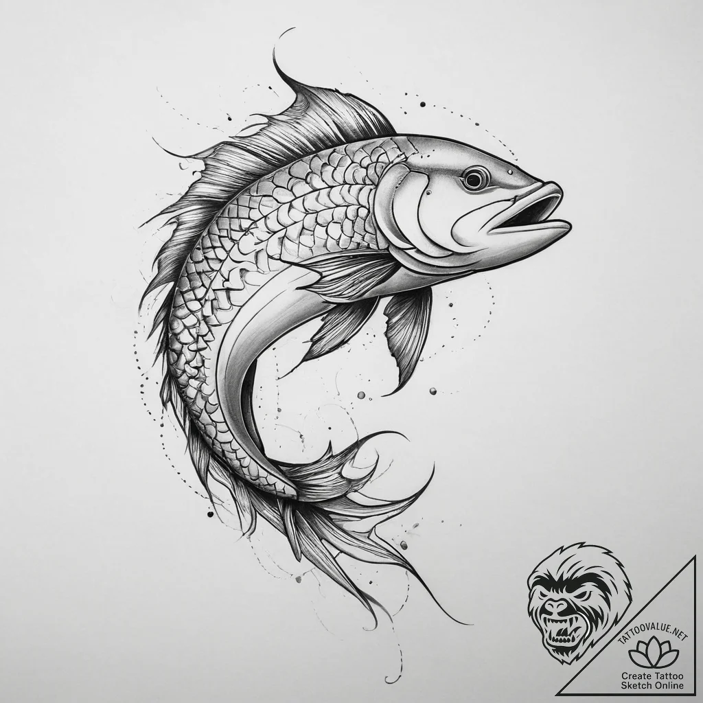 Tattoo sketch mahi-mahi, tattoo drawing outli... - tattoo sketch (№1759900350_0, 08.10.2025 05:12) — tattoovalue.net