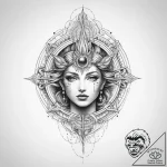 Tattoo sketch cosmic origin – tattoo sketch (№1759900782_0, 08.10.2025 05:19) — tattoovalue.net