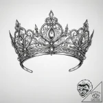 Tattoo sketch tiara – tattoo sketch (№1759901214_0, 08.10.2025 05:26) — tattoovalue.net