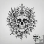 Tattoo sketch flower crown tattoo, ink illust… – tattoo sketch (№1759901430_0, 08.10.2025 05:30) — tattoovalue.net