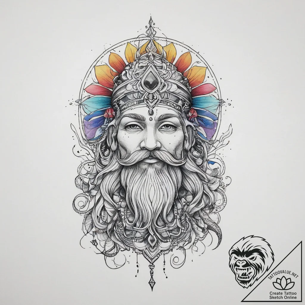 Tattoo sketch mystical guru, tattoo sketch de... - tattoo sketch (№1759901646_0, 08.10.2025 05:34) — tattoovalue.net