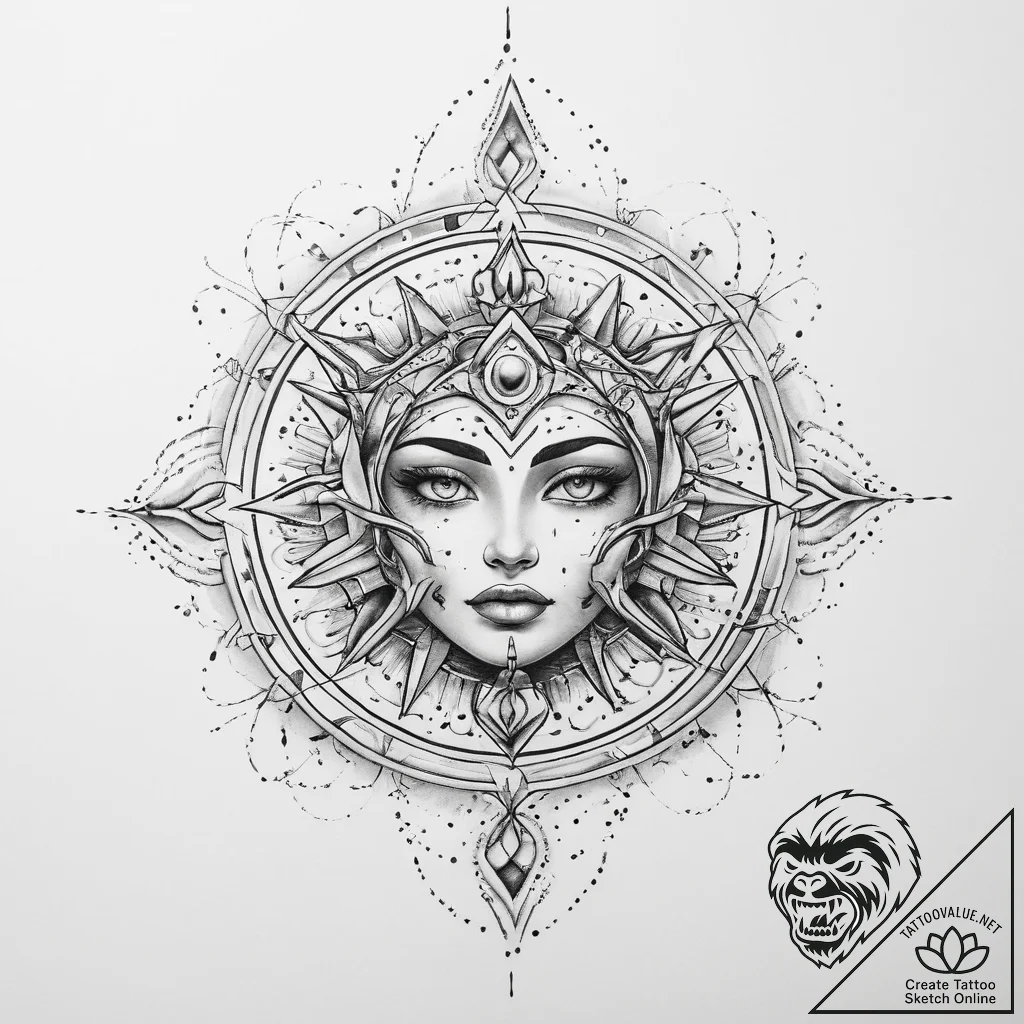 Tattoo sketch cosmic entity - tattoo sketch (№1759902294_0, 08.10.2025 05:44) — tattoovalue.net