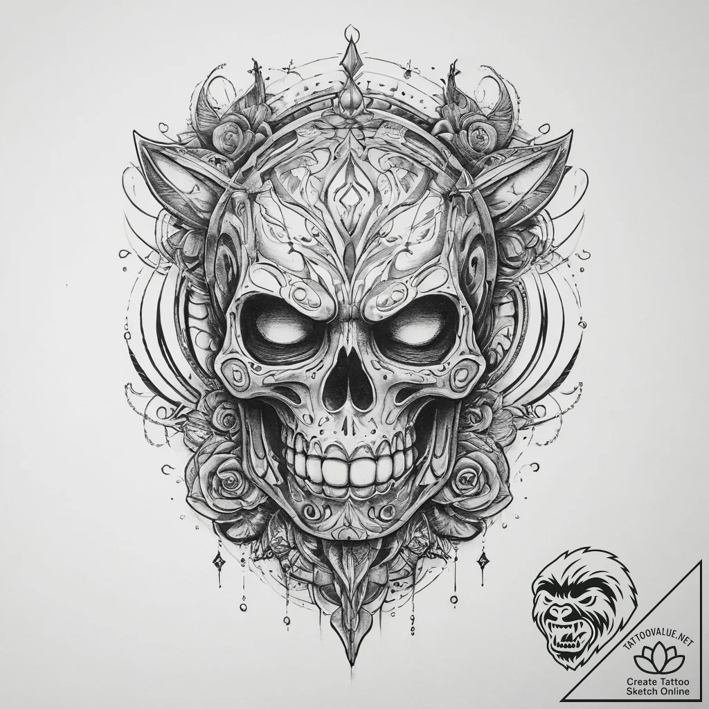 Tattoo sketch town, concept art for tattoo, r... - tattoo sketch (№1759902939_0, 08.10.2025 05:55) — tattoovalue.net