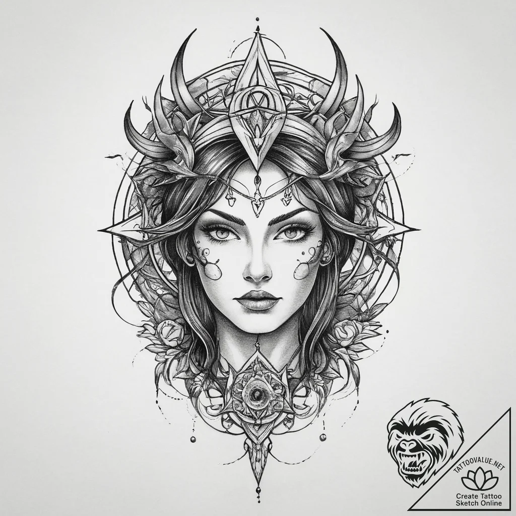 Tattoo sketch wiccan coven, artistic tattoo s... - tattoo sketch (№1759906585_0, 08.10.2025 06:56) — tattoovalue.net
